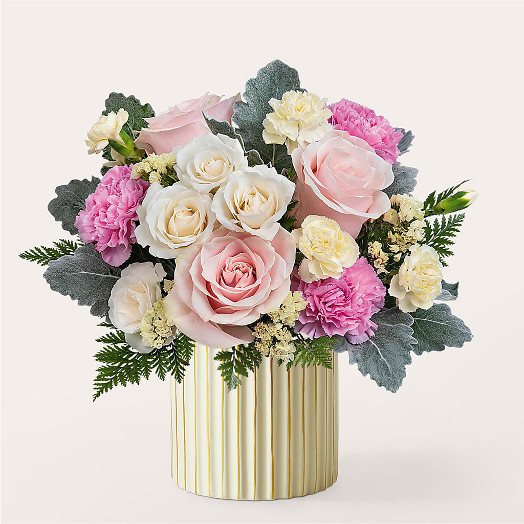 Blissful Moments Bouquet with Ivory Vase – THE MOST BLOOMS & MORE, Grand Bay AL