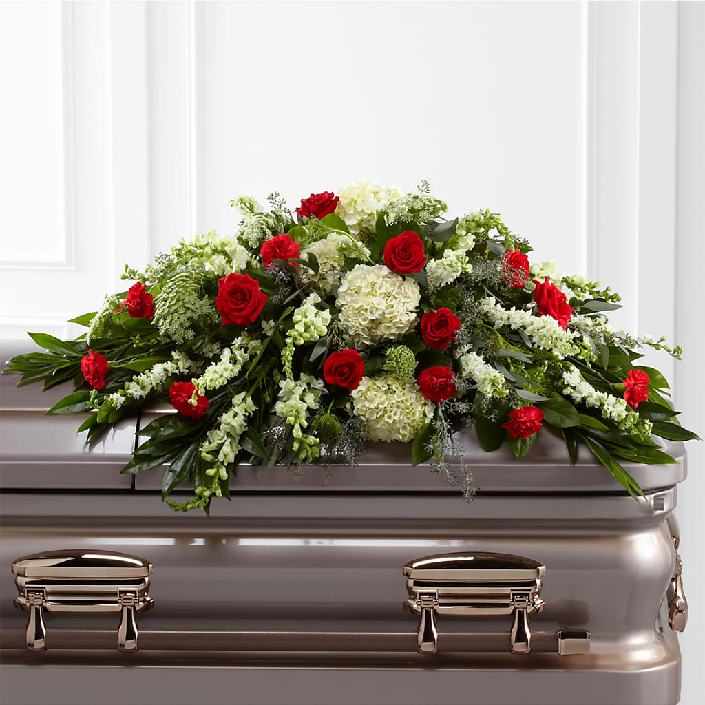 Sincerity Casket Spray – THE MOST BLOOMS & MORE, Grand Bay AL