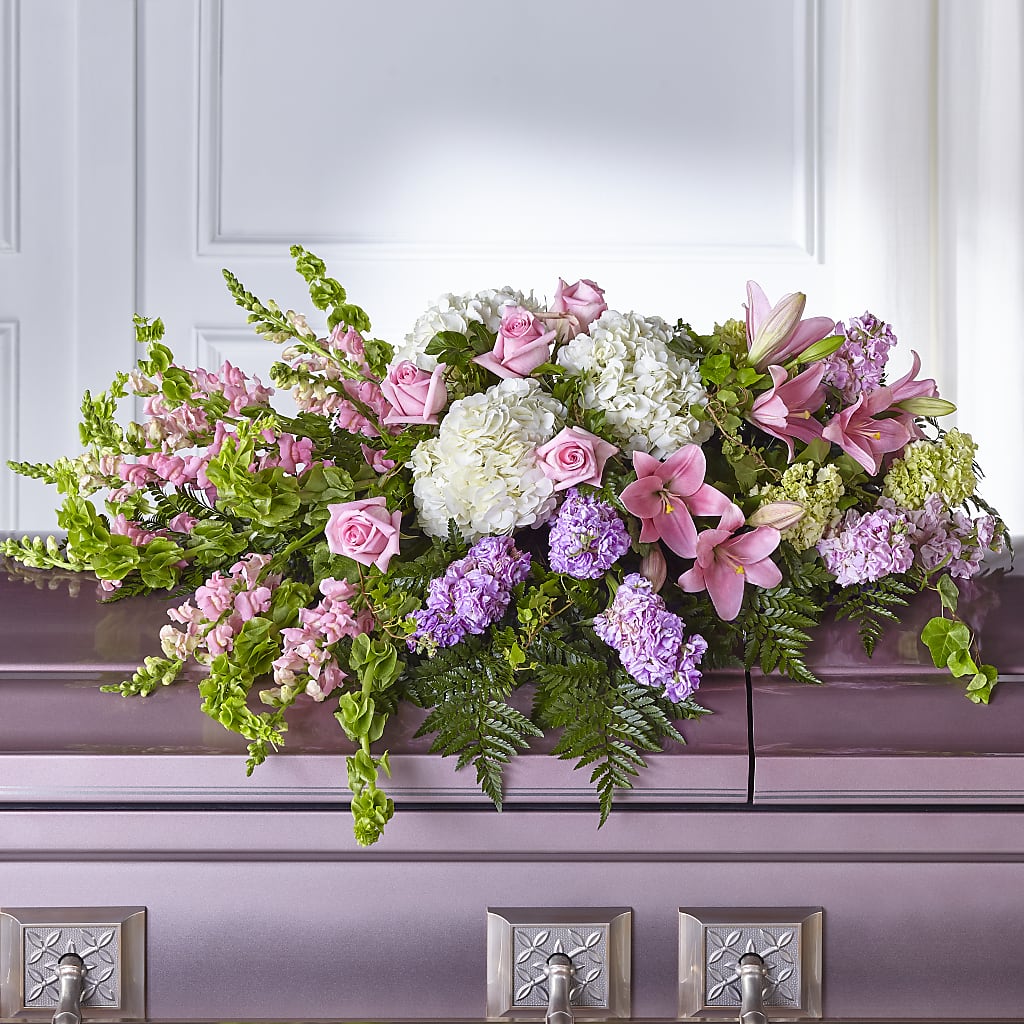 Life's Gratitude Casket Spray – THE MOST BLOOMS & MORE, Grand Bay AL