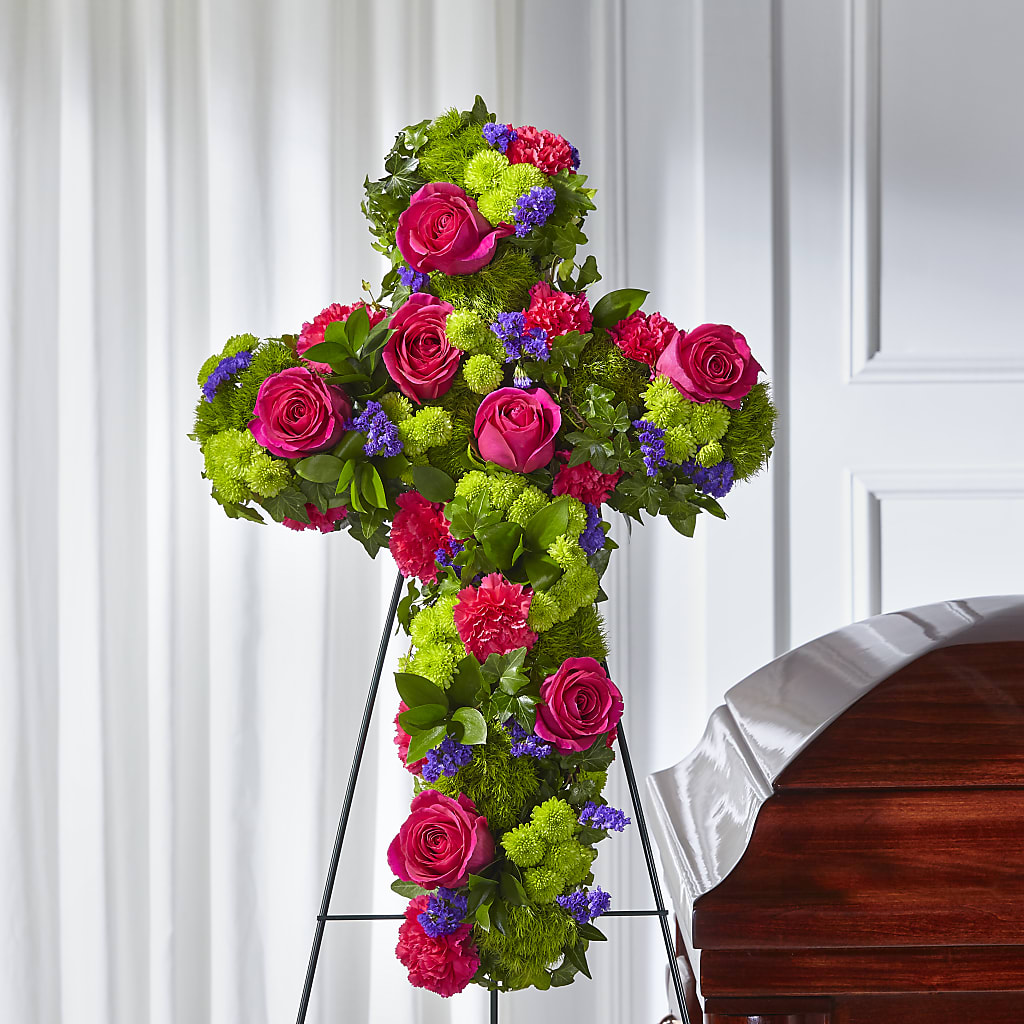 Tribute Rose Floral Cross – THE MOST BLOOMS & MORE, Grand Bay AL