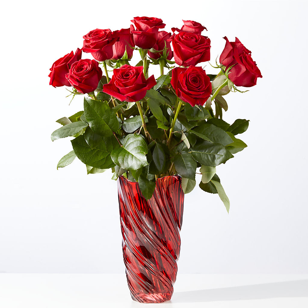 Classic Love Red Rose Bouquet with Luxe Swirl Vase – THE MOST BLOOMS & MORE, Grand Bay AL