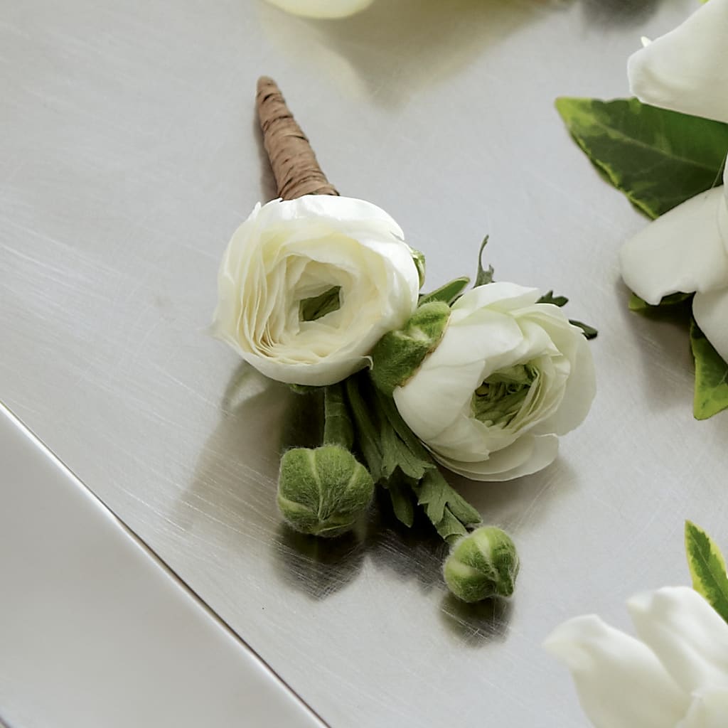 White Ranunculus Boutonniere – THE MOST BLOOMS & MORE, Grand Bay AL