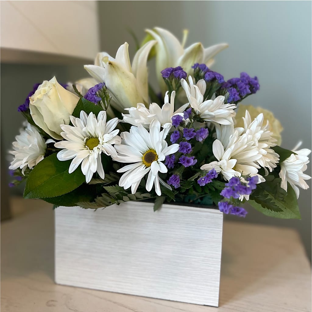 Beyond Blue Box Bouquet – THE MOST BLOOMS & MORE, Grand Bay AL