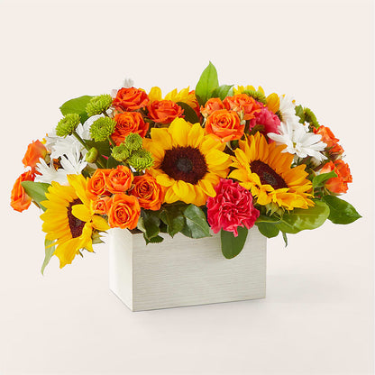 Sun-drenched Blooms Box Bouquet – THE MOST BLOOMS & MORE, Grand Bay AL
