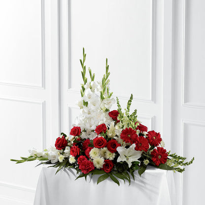Crimson & White Arrangement – THE MOST BLOOMS & MORE, Grand Bay AL