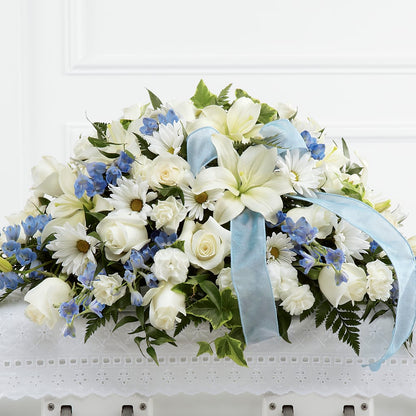 Tender Treasure Casket Spray – THE MOST BLOOMS & MORE, Grand Bay AL