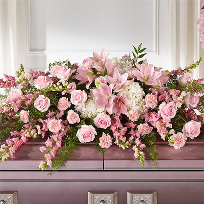 Life & Remembrance Casket Spray – THE MOST BLOOMS & MORE, Grand Bay AL