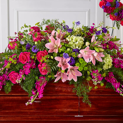 Radiant Tribute Casket Spray – THE MOST BLOOMS & MORE, Grand Bay AL