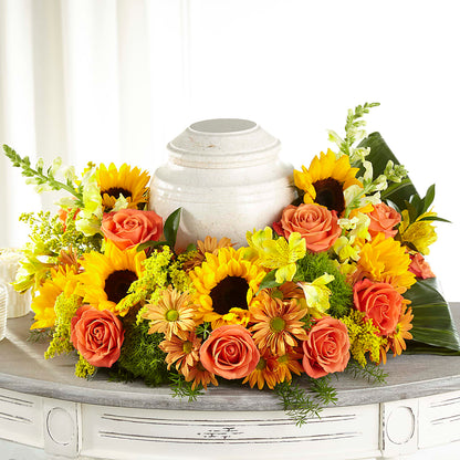 Faithful Sunflower Cremation Adornment – THE MOST BLOOMS & MORE, Grand Bay AL