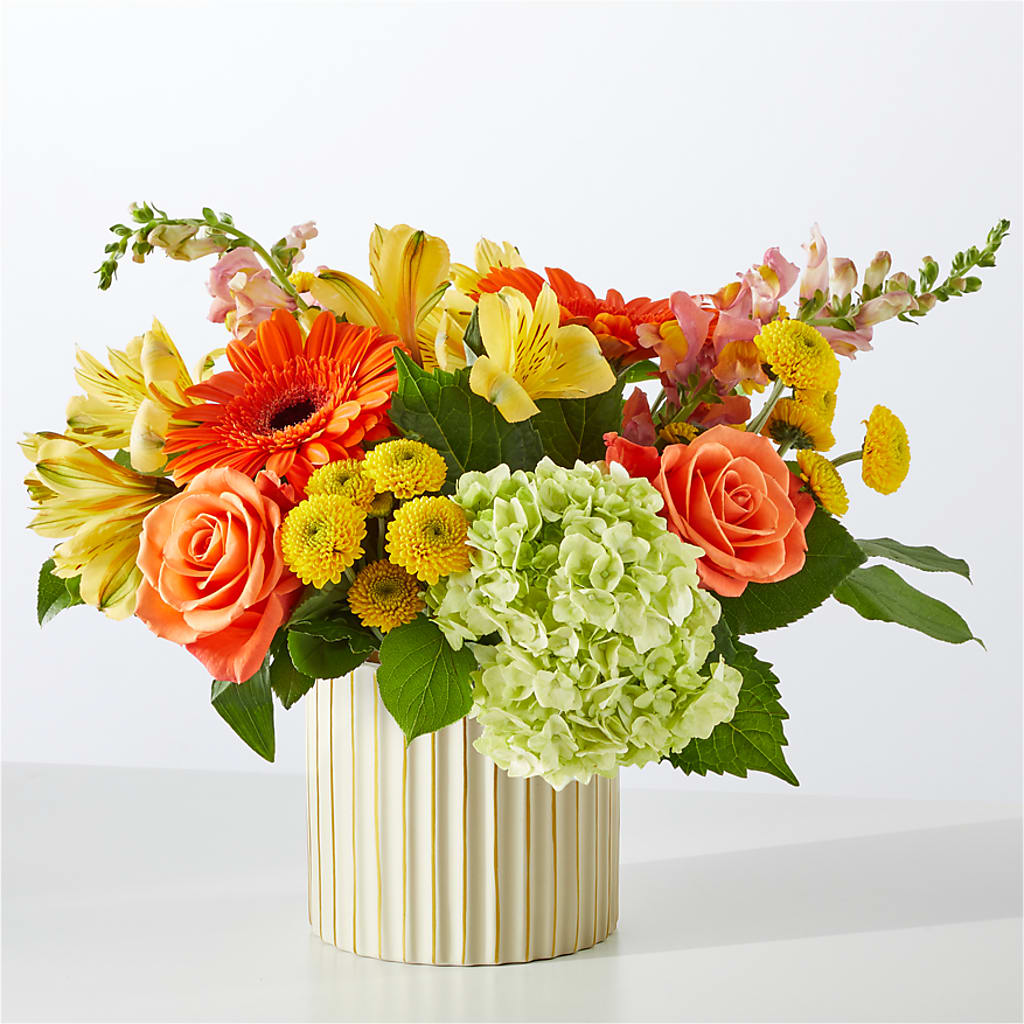 Autumn Sunshine Bouquet with Ivory Vase – THE MOST BLOOMS & MORE, Grand Bay AL