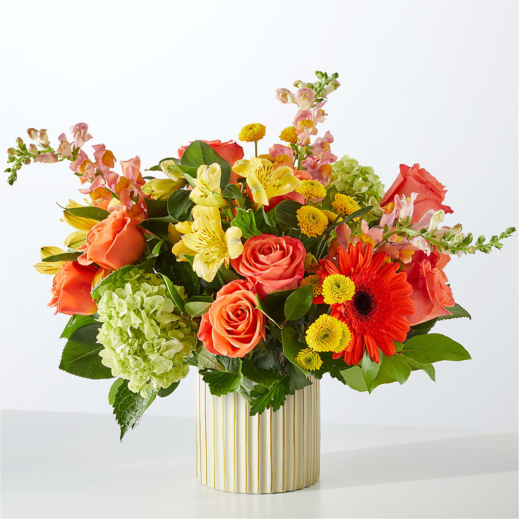 Autumn Sunshine Bouquet with Ivory Vase – THE MOST BLOOMS & MORE, Grand Bay AL