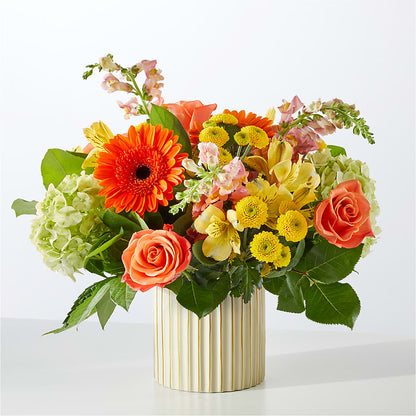 Autumn Sunshine Bouquet with Ivory Vase – THE MOST BLOOMS & MORE, Grand Bay AL