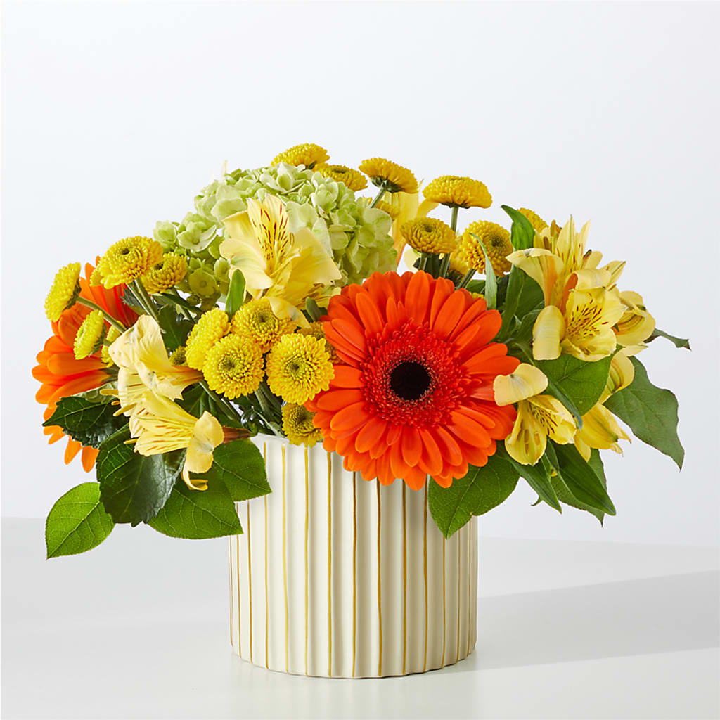 Autumn Sunshine Bouquet with Ivory Vase – THE MOST BLOOMS & MORE, Grand Bay AL