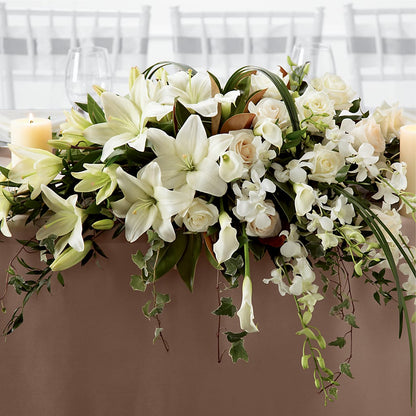 White Linen Arrangement – THE MOST BLOOMS & MORE, Grand Bay AL